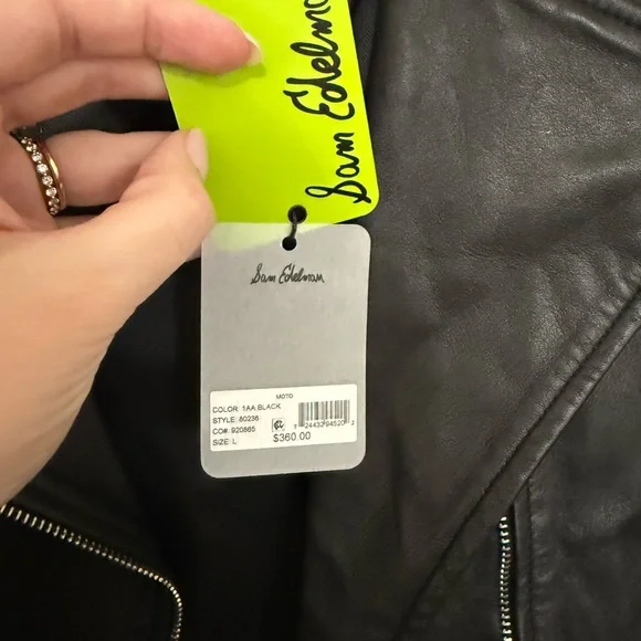 Sam Edelman Black Leather Moto Jacket - Picture 3 of 4